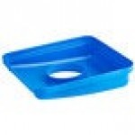 Lavex 19 / 23 Gallon Blue Square Recycle Bin Lid with Bottle / Can Hole