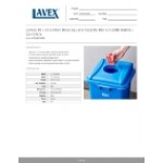 Lavex 19 / 23 Gallon Blue Square Recycle Bin Lid with Bottle / Can Hole