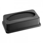 Lavex 19 / 23 Gallon Blue Square Recycle Bin Lid with Bottle / Can Hole