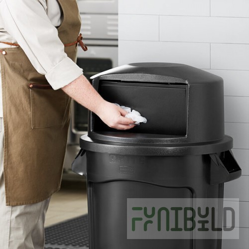 Rubbermaid® 2044152 BRUTE Black Round Dome Top for FG263200 Containers 32 Gallon
