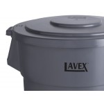 Lavex 55 Gallon Gray Round Commercial Trash Can and Lid Lavex 55 Gallon Gray Round Commercial Trash Can and Lid