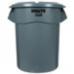 Lavex 55 Gallon Gray Round Commercial Trash Can and Lid Lavex 55 Gallon Gray Round Commercial Trash Can and Lid