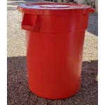 Lavex 55 Gallon Gray Round Commercial Trash Can and Lid Lavex 55 Gallon Gray Round Commercial Trash Can and Lid