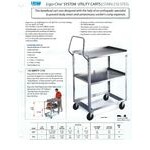 Lakeside 6610 Standard-Duty Stainless Steel Two Shelf Ergo-One System Utility Cart - 31 1/8 Lakeside 6610 Standard-Duty Stainless Steel Two Shelf Ergo-One System Utility Cart - 31 1/8