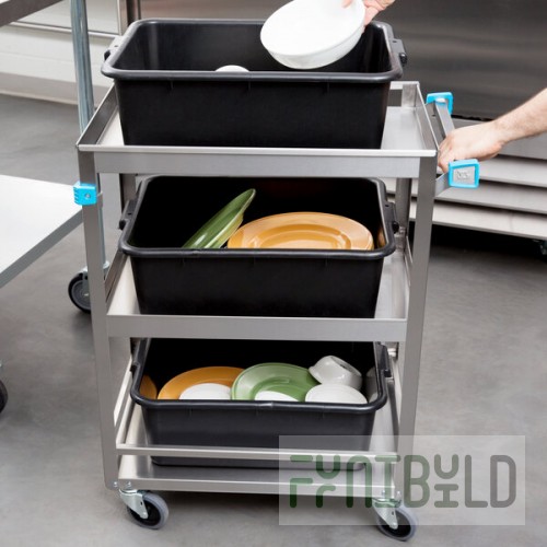 Lakeside 316 Stainless Steel Three Shelf Utility Cart - 27 1/2