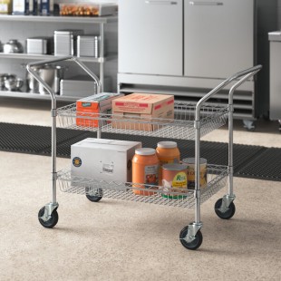 Regency Chrome Two Basket Utility Cart - 24 Regency Chrome Two Basket Utility Cart - 24