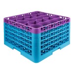 Carlisle RW20-4C414 OptiClean NeWave 20 Compartment Lavender Color-Coded Glass Rack with 5 Extenders