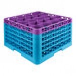 Carlisle RW20-4C414 OptiClean NeWave 20 Compartment Lavender Color-Coded Glass Rack with 5 Extenders