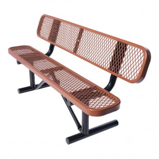 Lifeyard 6' Brown Expanded Metal Bench