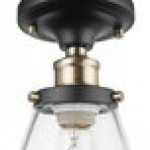Globe Industrial Dark Bronze / Antique Brass Flush Mount Light - 120V, 60W Globe Industrial Dark Bronze / Antique Brass Flush Mount Light - 120V, 60W