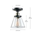 Globe Industrial Dark Bronze / Antique Brass Flush Mount Light - 120V, 60W Globe Industrial Dark Bronze / Antique Brass Flush Mount Light - 120V, 60W