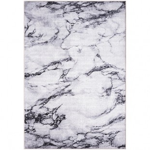 Abani Parker Collection 4' x 6' Cream / Gray Contemporary Marble Area Rug