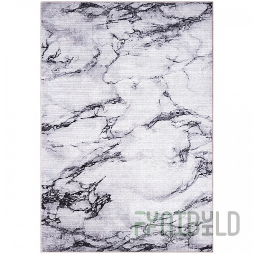 Abani Parker Collection 4' x 6' Cream / Gray Contemporary Marble Area Rug