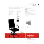 Eurotech LE111TNM-BLKL Europa Metallic Series Black Leather High Back Swivel Office Chair