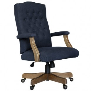 Boss B905DW-NV Navy Linen Executive Chair with Driftwood Frame Boss B905DW-NV Navy Linen Executive Chair with Driftwood Frame