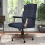 Boss B905DW-NV Navy Linen Executive Chair with Driftwood Frame Boss B905DW-NV Navy Linen Executive Chair with Driftwood Frame