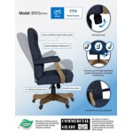 Boss B905DW-NV Navy Linen Executive Chair with Driftwood Frame Boss B905DW-NV Navy Linen Executive Chair with Driftwood Frame
