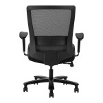 Boss Black Mesh / LeatherPlus High-Back Heavy-Duty Executive Chair with Adjustable T-Arms