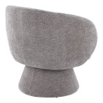 LumiSource Fran Gray Fabric Swivel Accent Arm Chair with Pedestal Base