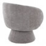 LumiSource Fran Gray Fabric Swivel Accent Arm Chair with Pedestal Base
