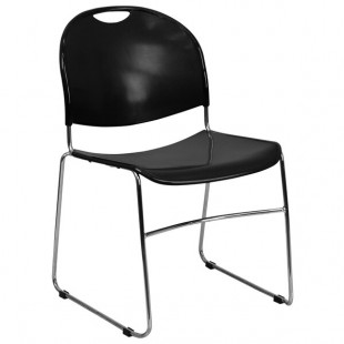 Flash Furniture RUT-188-BK-CHR-GG Hercules Series Black Ultra-Compact Stack Chair with Chrome Frame Flash Furniture RUT-188-BK-CHR-GG Hercules Series Black Ultra-Compact Stack Chair with Chrome Frame