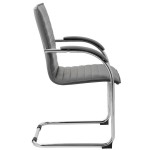 Boss B9536-GY-2 Gray Vinyl Ribbed Side Chair with Chrome Frame - 2/Pack