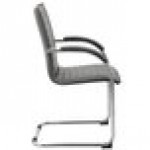 Boss B9536-GY-2 Gray Vinyl Ribbed Side Chair with Chrome Frame - 2/Pack