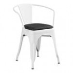 Lancaster Table & Seating Alloy Copper Indoor Arm Chair with Black Vinyl Cushion