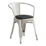 Lancaster Table & Seating Alloy Copper Indoor Arm Chair with Black Vinyl Cushion
