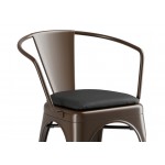 Lancaster Table & Seating Alloy Copper Indoor Arm Chair with Black Vinyl Cushion