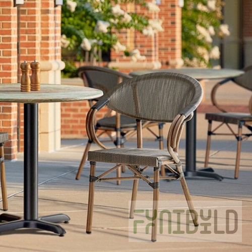 Lancaster Table & Seating Bistro Brown Teslin Outdoor Arm Chair