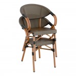 Lancaster Table & Seating Bistro Brown Teslin Outdoor Arm Chair Lancaster Table & Seating Bistro Brown Teslin Outdoor Arm Chair