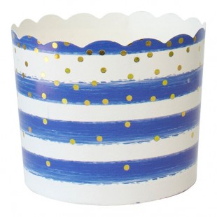 Sophistiplate Simply Baked 5 oz. Blue Confetti Baking Cup - 120/Pack Sophistiplate Simply Baked 5 oz. Blue Confetti Baking Cup - 120/Pack