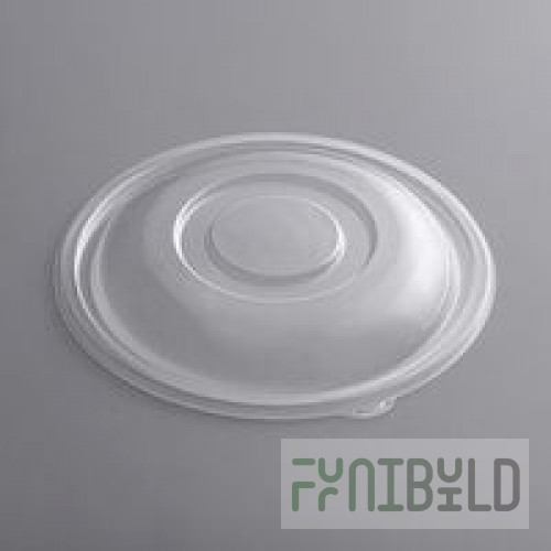 Fineline 5160-L Super Bowl Clear PET Plastic Dome Lid for 160 oz. Bowls - 5/Pack