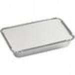 Choice 1.5 lb. Shallow Oblong Foil Take-Out Container with Board Lid - 50/Pack Choice 1.5 lb. Shallow Oblong Foil Take-Out Container with Board Lid - 50/Pack