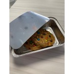 Choice 1.5 lb. Shallow Oblong Foil Take-Out Container with Board Lid - 50/Pack Choice 1.5 lb. Shallow Oblong Foil Take-Out Container with Board Lid - 50/Pack