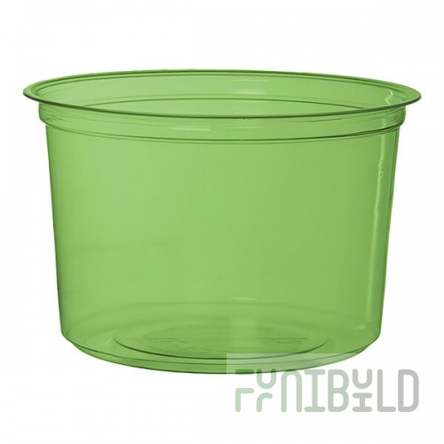Eco-Products Veridian 16 oz. Compostable Round Green PLA Plastic Deli Container - 500/Case