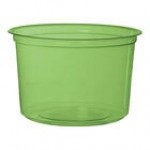 Eco-Products Veridian 16 oz. Compostable Round Green PLA Plastic Deli Container - 500/Case