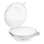 Choice TamperSafe 16 oz. Tamper-Resistant, Tamper-Evident Clear PET Plastic Bowl with Hinged Dome Lid - 240/Case Choice TamperSafe 16 oz. Tamper-Resistant, Tamper-Evident Clear PET Plastic Bowl with Hinged Dome Lid - 240/Case