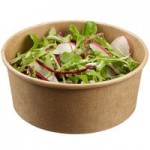 Solia ES32300 Large 33.8 oz. Kraft Salad Container with Clear Plastic Lid - 300/Case