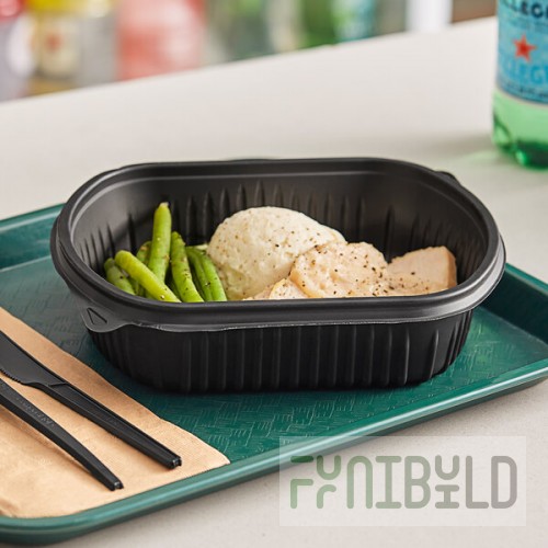 Pactiv MealMaster 32 oz. Black Rectangle Container - 252/Case
