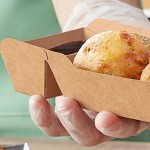 Carnival King 1 lb. Medium Two-Compartment Paper Food Tray 6 1/2 Carnival King 1 lb. Medium Two-Compartment Paper Food Tray 6 1/2