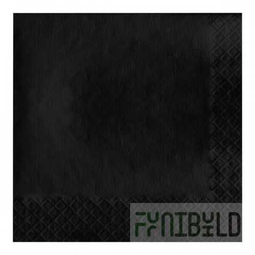 Creative Converting 58134B Black Velvet 3-Ply 1/4 Fold Luncheon Napkin - 50/Pack