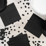 Creative Converting 58134B Black Velvet 3-Ply 1/4 Fold Luncheon Napkin - 50/Pack