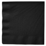 Creative Converting 58134B Black Velvet 3-Ply 1/4 Fold Luncheon Napkin - 50/Pack