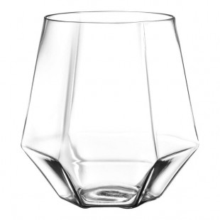Posh Setting 12 oz. Clear Plastic Stemless Diamond Wine Glass - 48/Case
