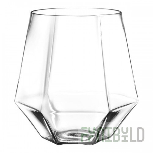 Posh Setting 12 oz. Clear Plastic Stemless Diamond Wine Glass - 48/Case