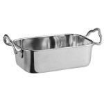 Vollrath 59770 17.5 oz. Rectangular Mini Stainless Steel Roasting Pan with Handles