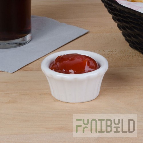 Hall China from Steelite International HL8280ABWA Bright White 1 oz. Flared China Ramekin - 72/Case