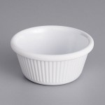 Acopa 6 oz. White Fluted Melamine Ramekin - 12/Case